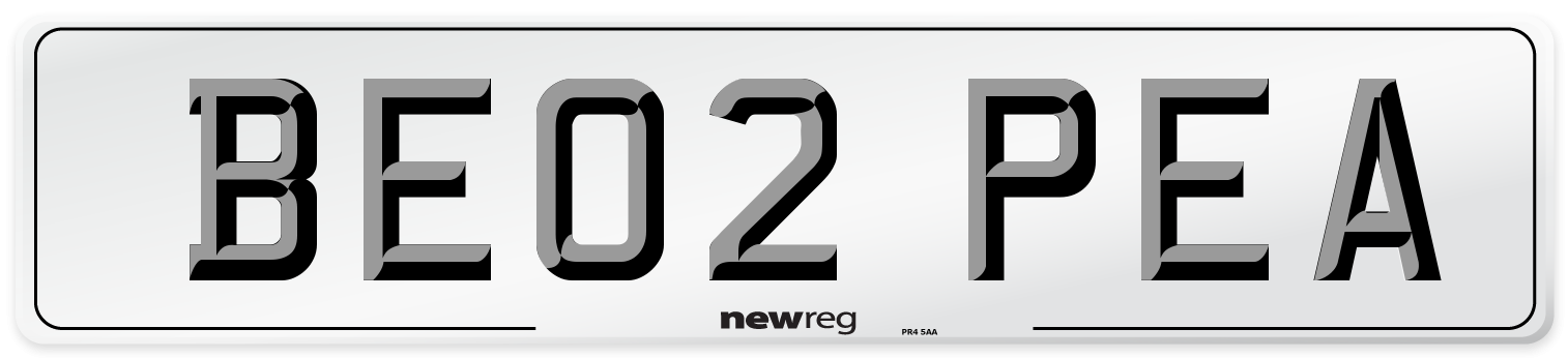 BE02 PEA Number Plate from New Reg